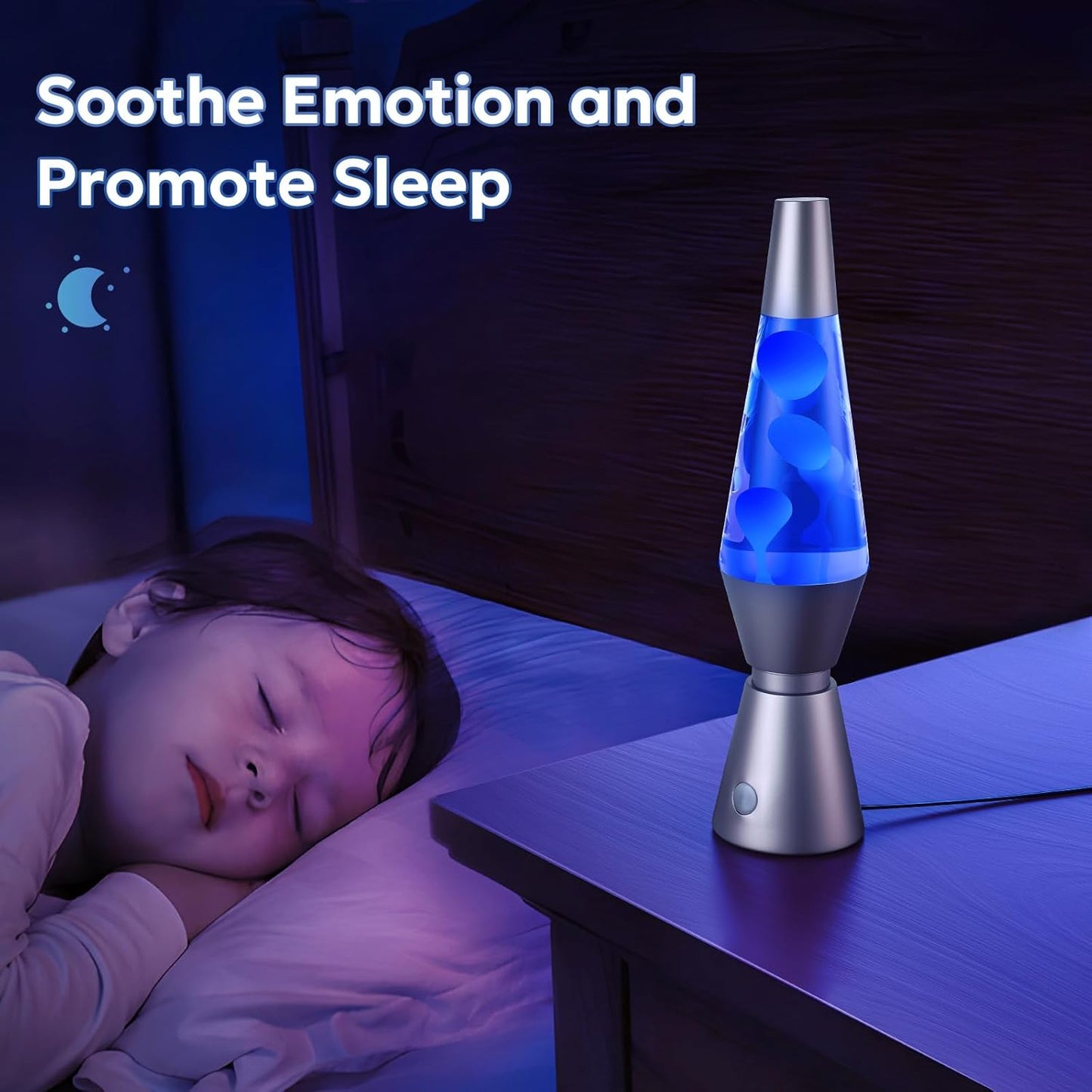 Color Changing Lava Lamp with LED Cool-Running Base and Remote Control, 14.5in Tall