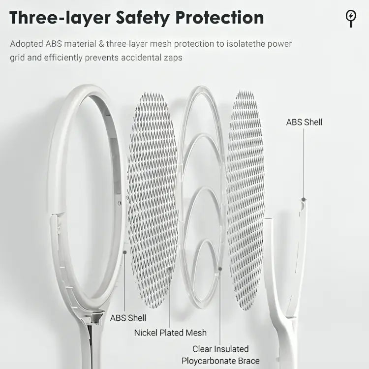 Electric Fly Swatter with USB-C Fast Charging and Pivoting Head, Portable Design Avento Goods