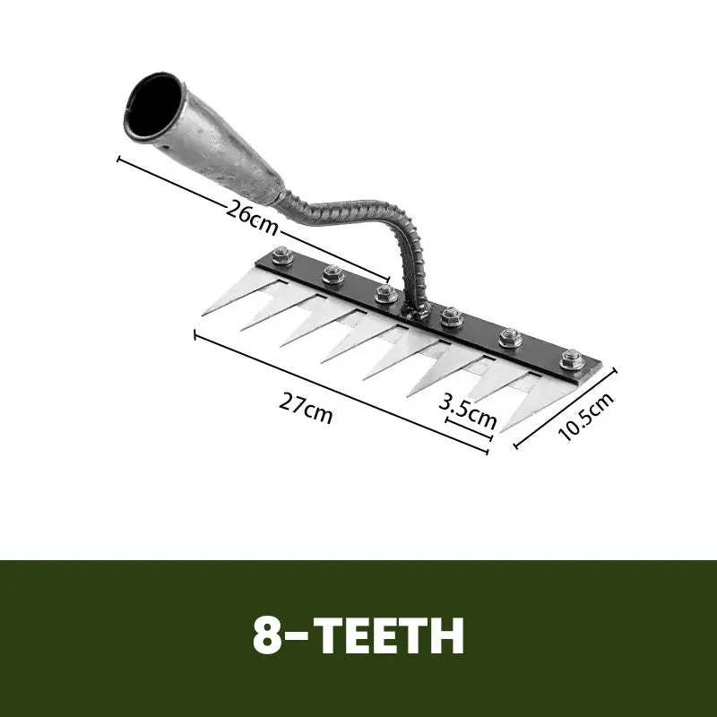 Carbon Steel Rake Head with Quick-Change Mount and Rust-Resistant Finish, Fits 3cm Poles Avento Goods