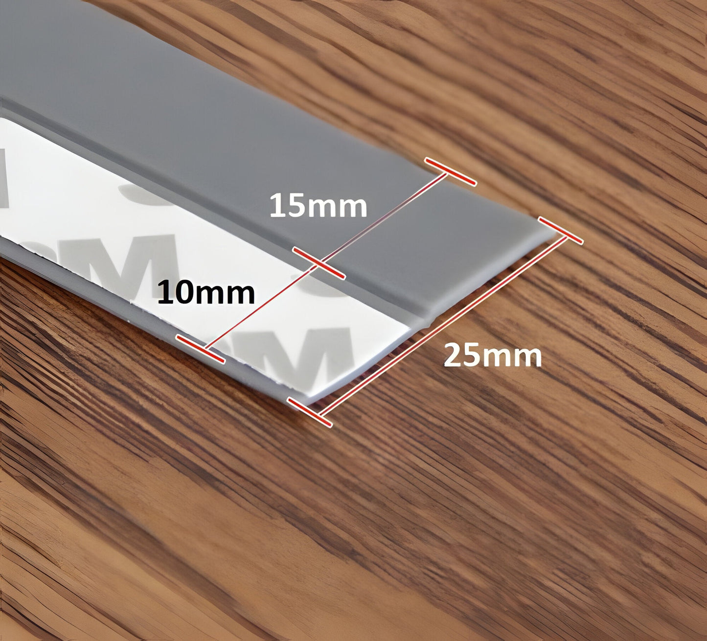 Door Draft Seal Strip with Self-Adhesive Backing and Flexible Clear Profile, 5m