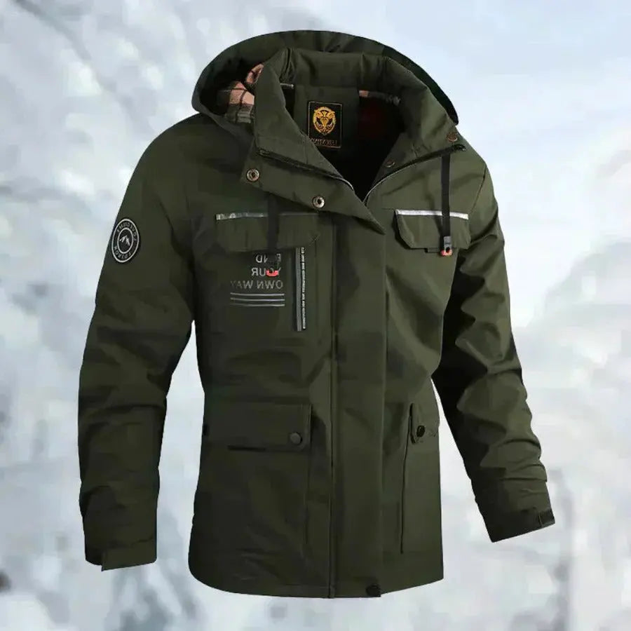 Men's Waterproof Jacket with Windproof Shell and Removable Hood, Breathable Lining Avento Goods