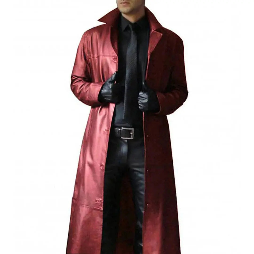 Men's Leather Coat with Tailored Regular Fit and Insulated Lining, Two External Pockets Avento Goods