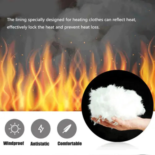 Heated Jacket with USB Power Port and 3 Heat Settings, Weather-Resistant Black Avento Goods
