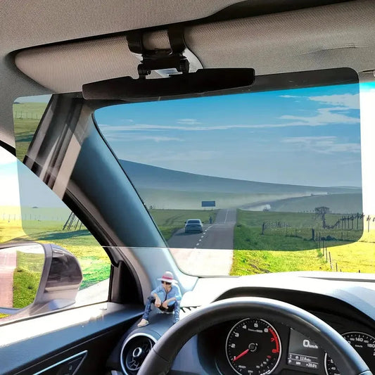 Car Sun Visor Extender with Polarized Anti-Glare Panel and Multi-Angle Adjustment