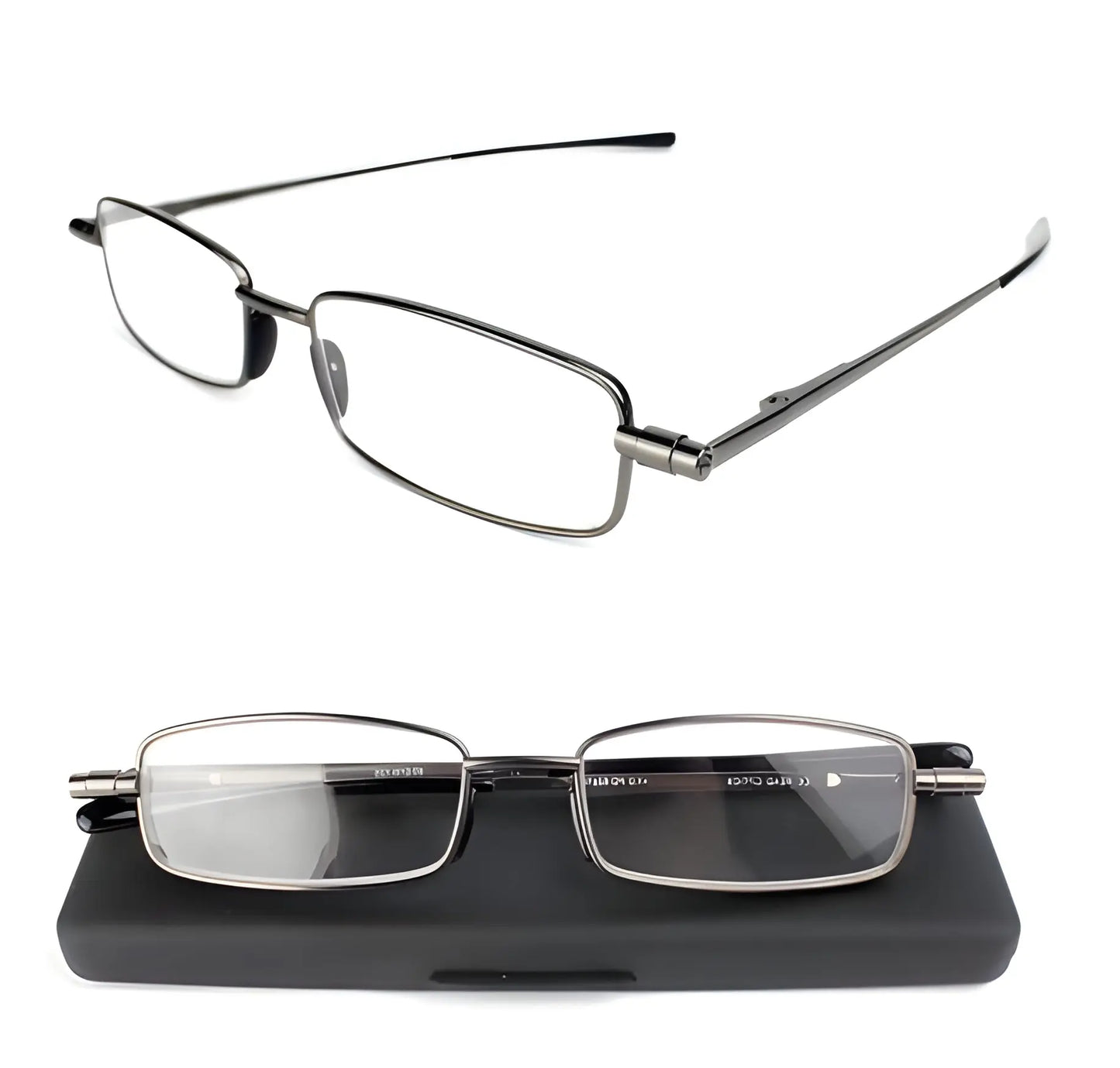 Folding Reading Glasses with Spring Hinge and Slim Protective Case, Ultra-Compact Avento Goods