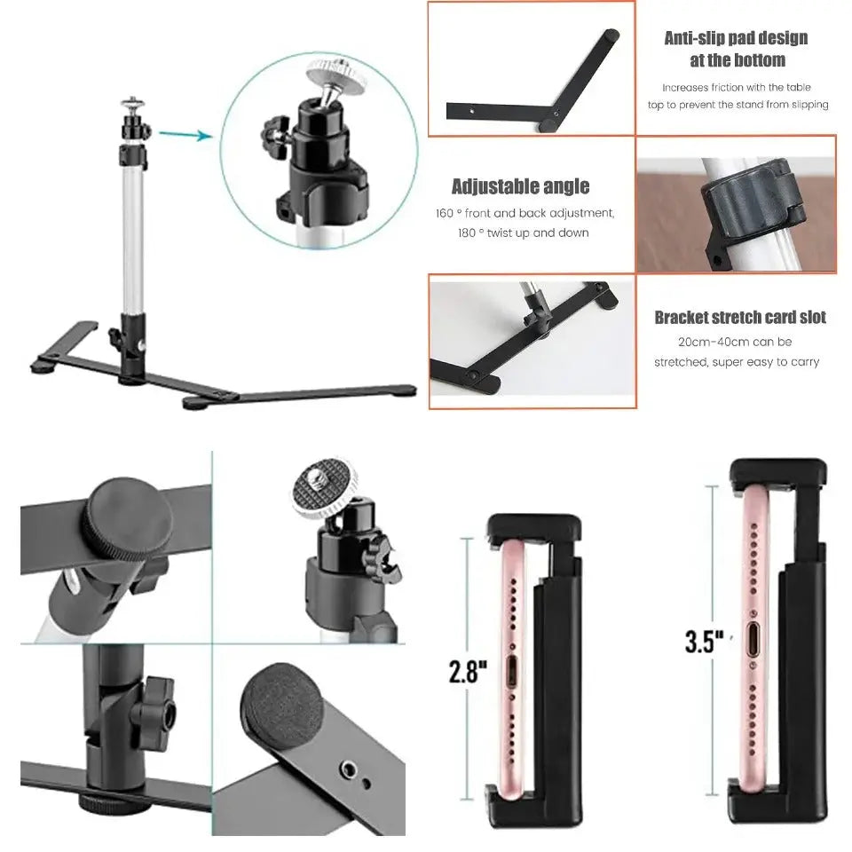LED Ring Light with Phone Holder and Tripod Stand, USB Powered, 360° Rotation Avento Goods