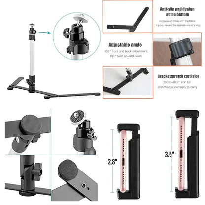 LED Ring Light with Phone Holder and Tripod Stand, USB Powered, 360° Rotation Avento Goods