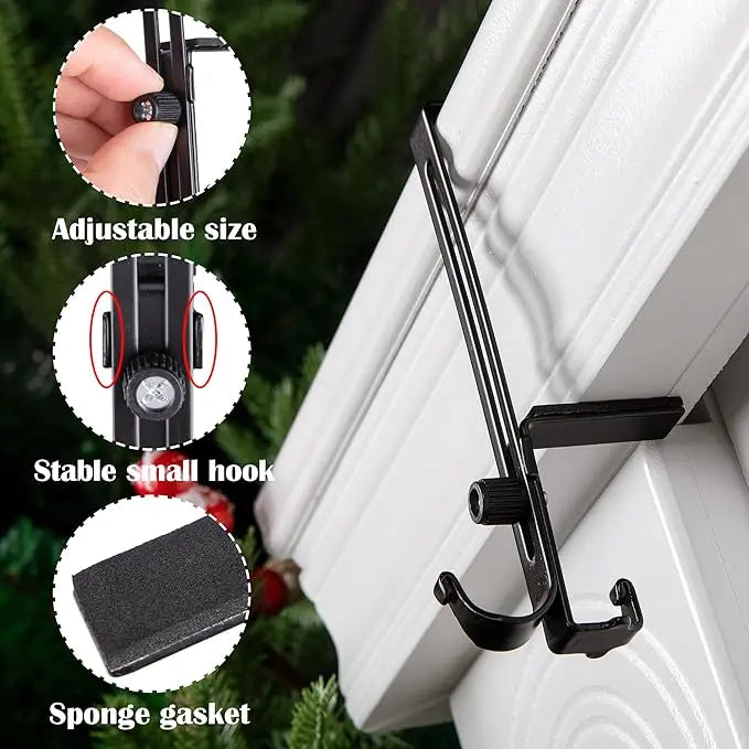 Mantel Stocking Hanger with No-Slip Cantilever and Dual Hooks for Garland, Adjustable Fit Avento Goods