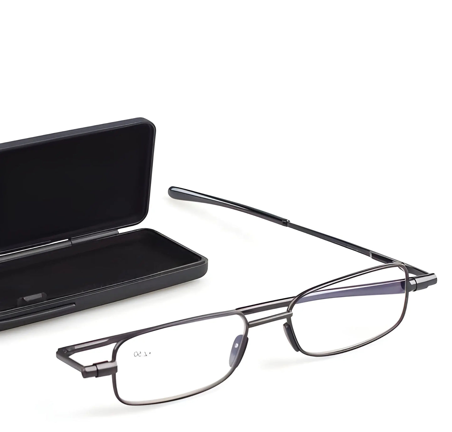 Folding Reading Glasses with Spring Hinge and Slim Protective Case, Ultra-Compact Avento Goods