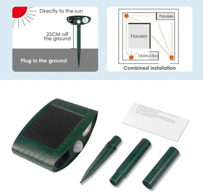 Solar Deer Repeller with Motion Sensor and Adjustable Ultrasonic, Weatherproof, 4-Pack Avento Goods