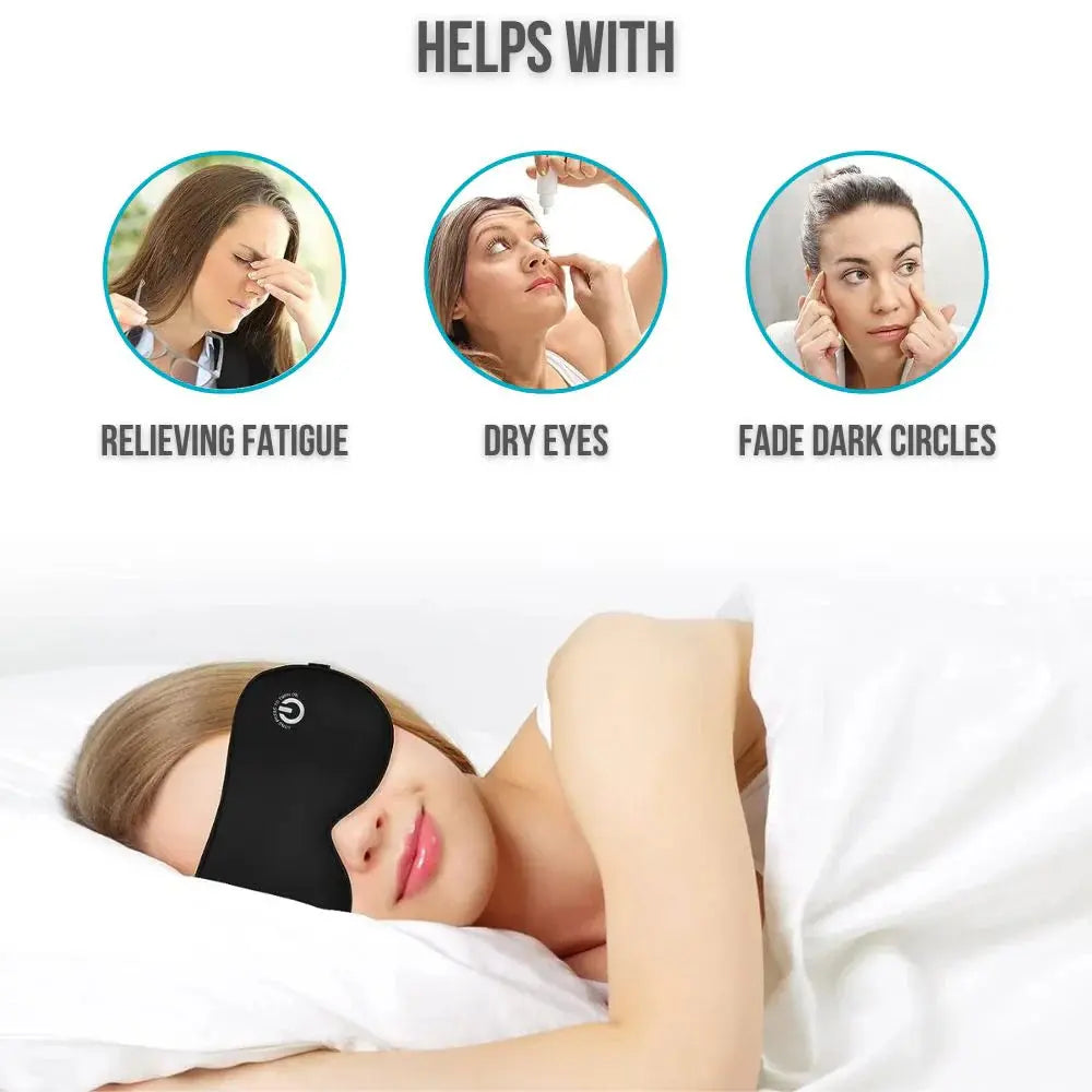 Heated Eye Mask with Rechargeable Battery and Detachable Silk-Like Cover, 3 Heat Levels Avento Goods