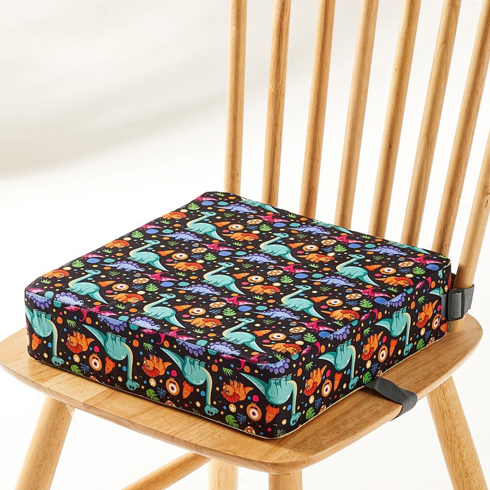 Travel Booster Seat with Adjustable Height and Foldable Design, Removable Washable Cushion