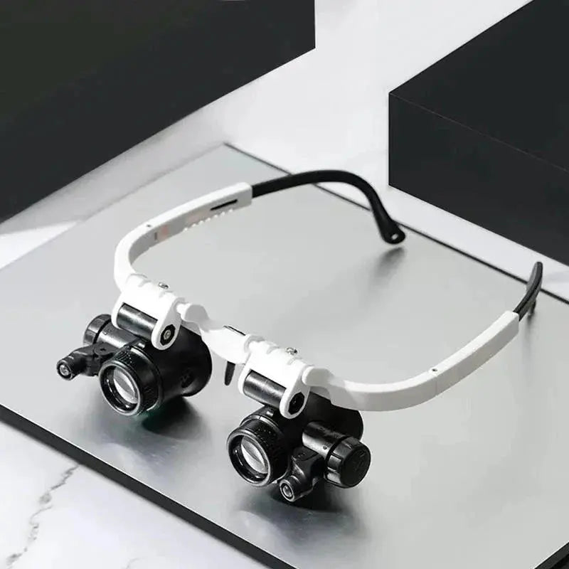 LED Magnifier Headset with Three Lenses 8x/15x/23x and Dual LEDs, Detachable Headband Avento Goods