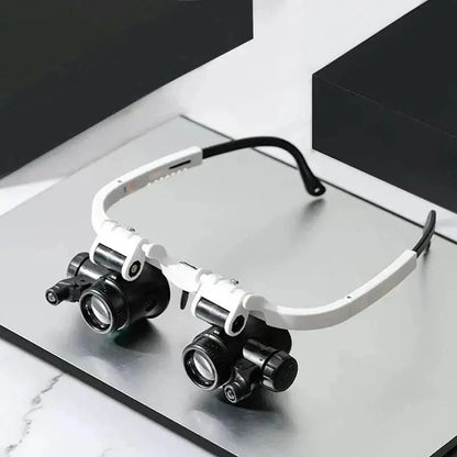 LED Magnifier Headset with Three Lenses 8x/15x/23x and Dual LEDs, Detachable Headband Avento Goods