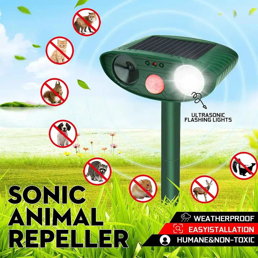 Solar Deer Repeller with Motion Sensor and Adjustable Ultrasonic, Weatherproof, 4-Pack Avento Goods
