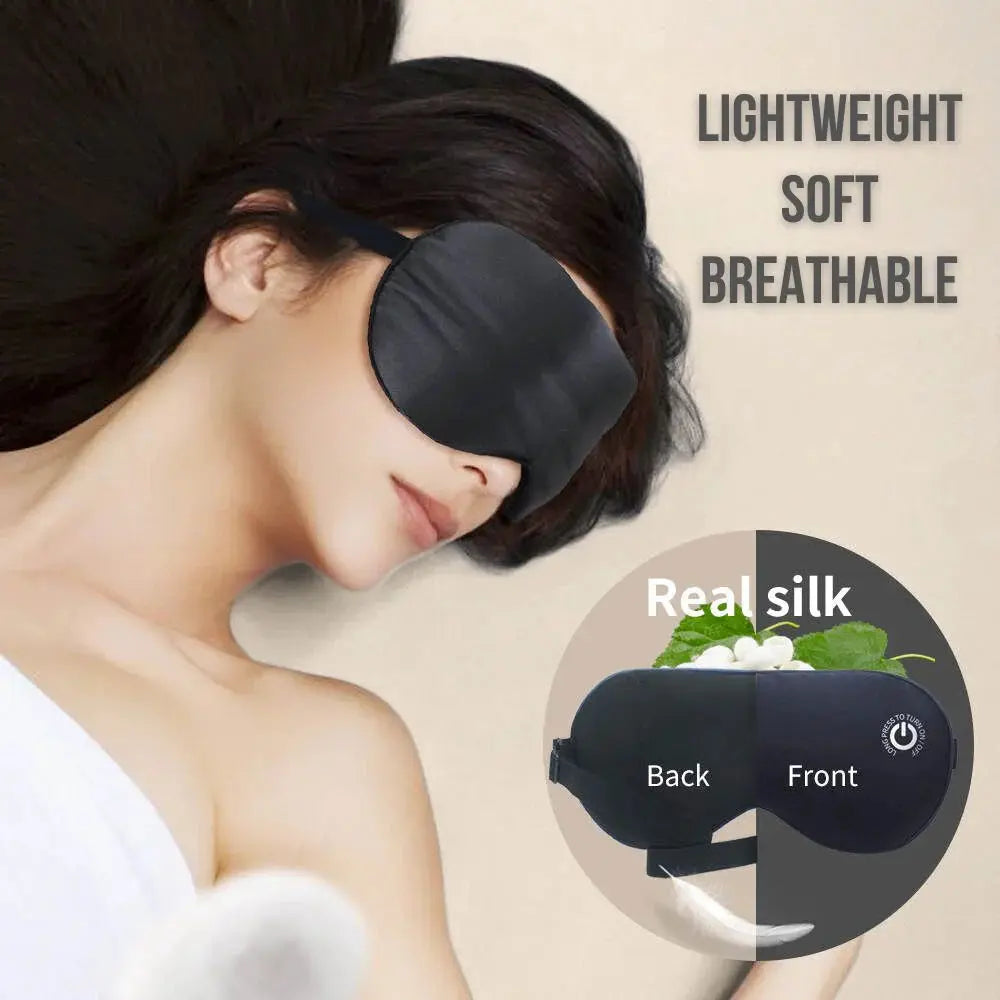Heated Eye Mask with Rechargeable Battery and Detachable Silk-Like Cover, 3 Heat Levels Avento Goods