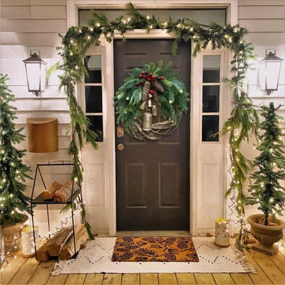 Christmas Wreath with Handcrafted Vine Base and Pinecone Accents, 17-Inch Avento Goods