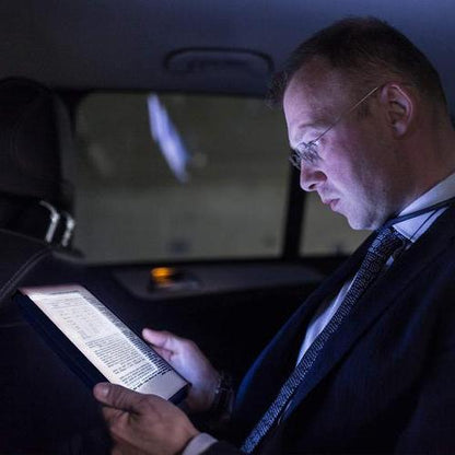 Book Light with Slim Bookmark Panel and Adjustable LED Brightness, USB Rechargeable