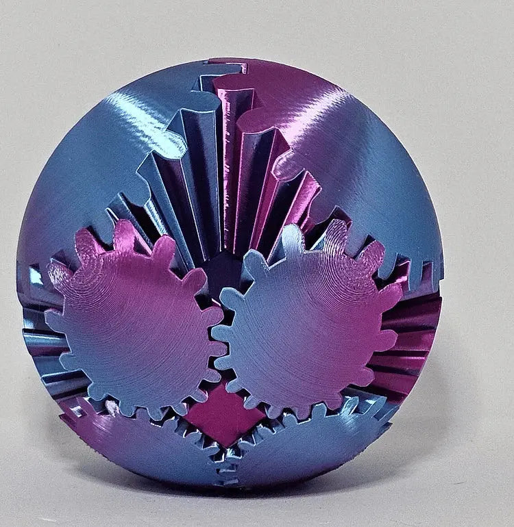 Gear Fidget Ball with Interlocking Gears and Pocket-Friendly Design, Biodegradable Polymer Avento Goods