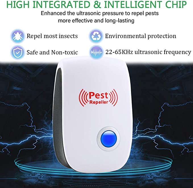 Ultrasonic Pest Repeller with Adaptive Cycling and Silent Operation, 800 Sq Ft