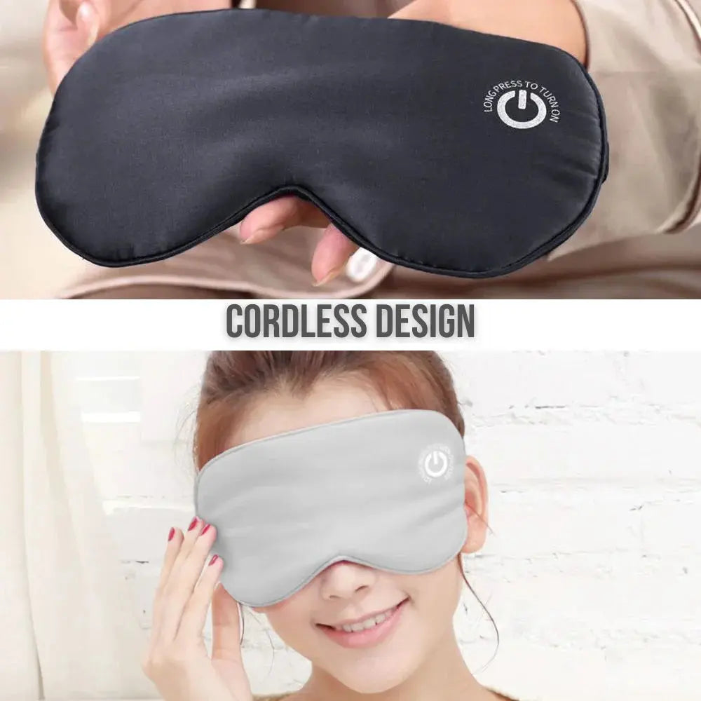 Heated Eye Mask with Rechargeable Battery and Detachable Silk-Like Cover, 3 Heat Levels Avento Goods