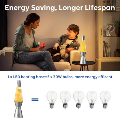 Color Changing Lava Lamp with LED Cool-Running Base and Remote Control, 14.5in Tall