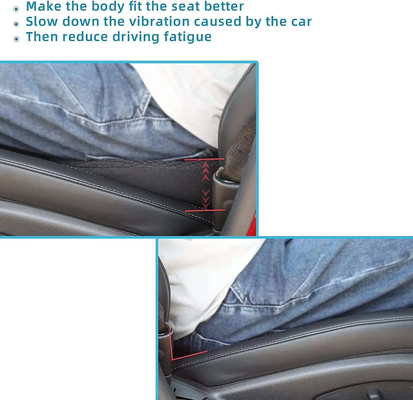 Car Seat Booster Cushion with Memory Foam and Removable Breathable Cover, Non-Slip Base Avento Goods
