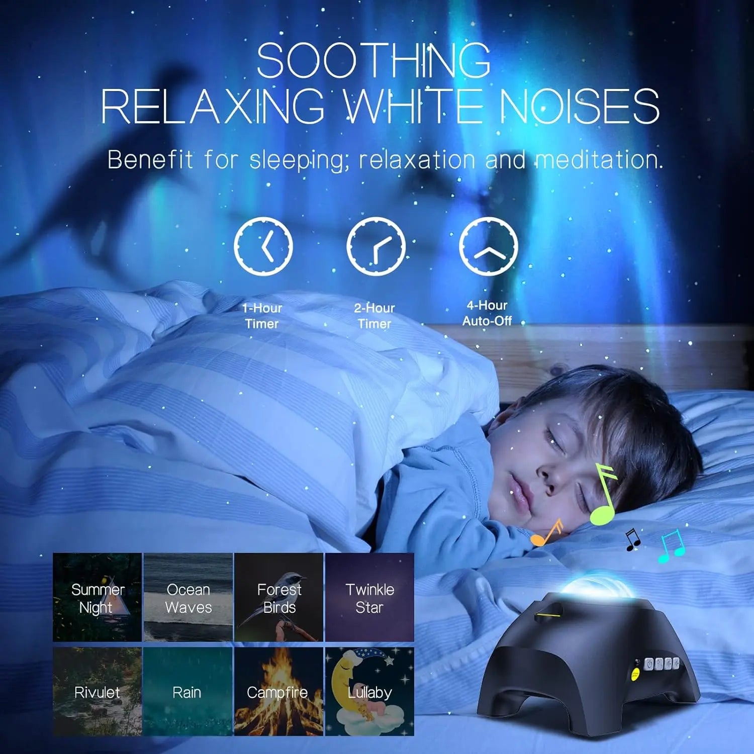 Northern Lights Projector with Dual Lenses and Bluetooth Speaker, Remote Included Avento Goods