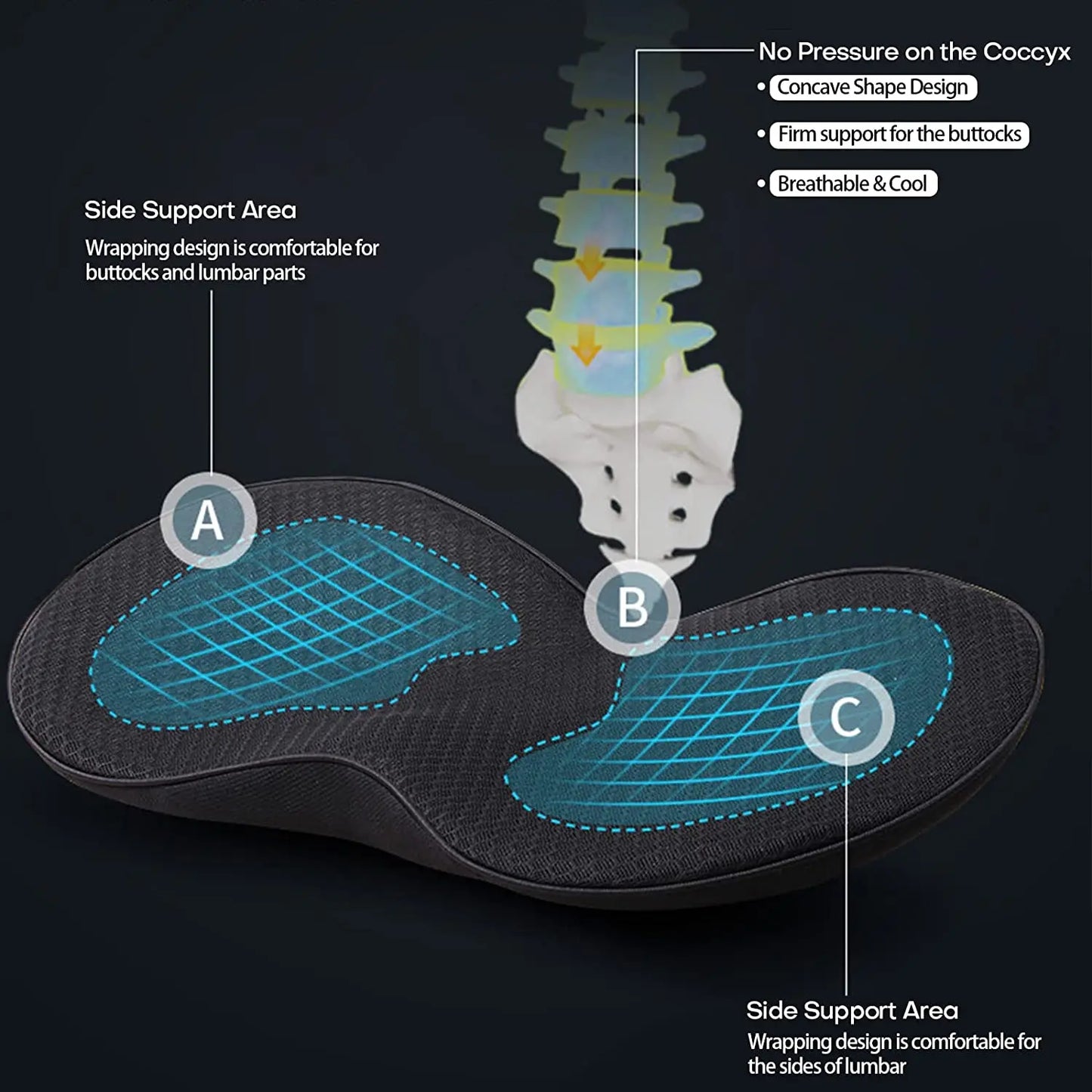 Car Seat Booster Cushion with Memory Foam and Removable Breathable Cover, Non-Slip Base Avento Goods
