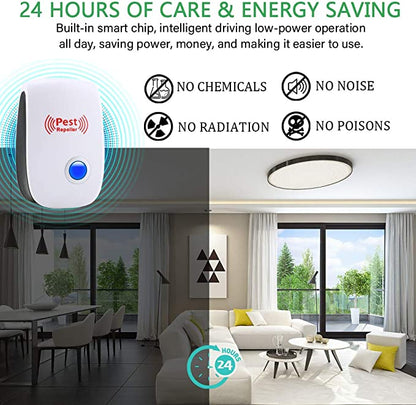 Ultrasonic Pest Repeller with Adaptive Cycling and Silent Operation, 800 Sq Ft