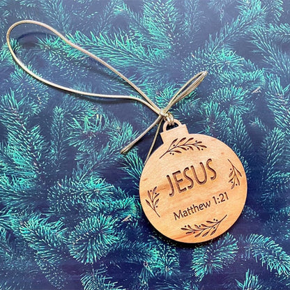 Advent Name Ornaments with Daily Devotional Prompts and Solid Wood Set, 12 or 25 Pieces
