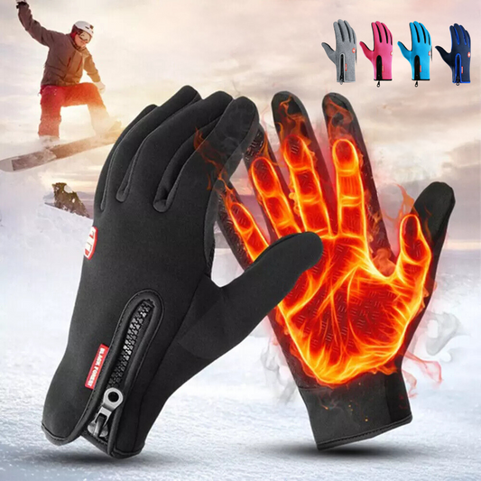 Touchscreen Winter Gloves with Water-Resistant Shell and Silicone Grip, Adjustable Cuff