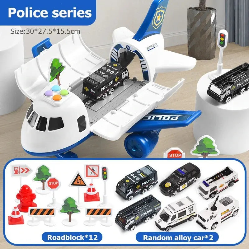 Kids Airplane Playset with Friction-Drive Plane and Light/Sound Effects, 20 Pieces Avento Goods