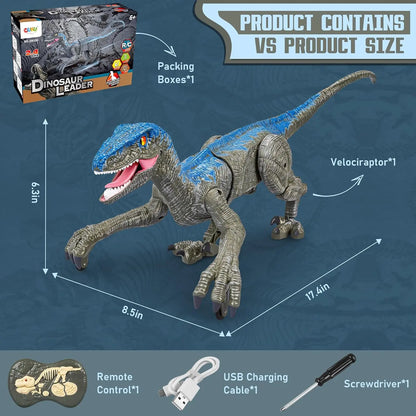 Remote Controlled Dinosaur Toy with Rechargeable Battery and Lifelike Sounds, 2.4GHz Remote Avento Goods