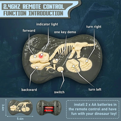 Remote Controlled Dinosaur Toy with Rechargeable Battery and Lifelike Sounds, 2.4GHz Remote Avento Goods