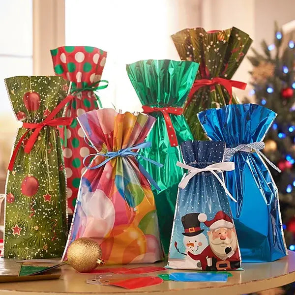 Drawstring Gift Bags with Matching Tags and Laminated Finish, Set of 15 Avento Goods