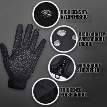 Waterproof Winter Gloves with Touchscreen Tips and Textured Grip, Breathable Insulation