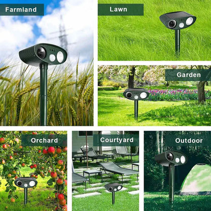 Solar Deer Repeller with Motion Sensor and Adjustable Ultrasonic, Weatherproof, 4-Pack Avento Goods