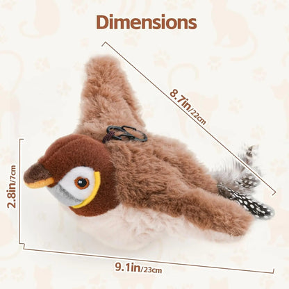Interactive Cat Toy with Motion-Activated Chirping and Feathery Tail, USB Rechargeable Avento Goods