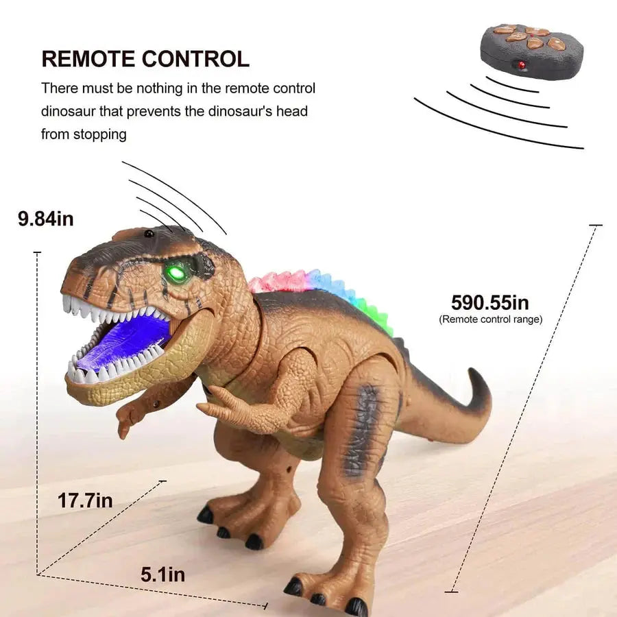 Remote Control Dinosaur Toy with LED Eyes and Walking Roar, Rechargeable 17-Inch Avento Goods