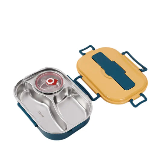 Insulated Stainless Steel Lunch Box with Snap-Lock Gasket and Removable Tray Avento Goods