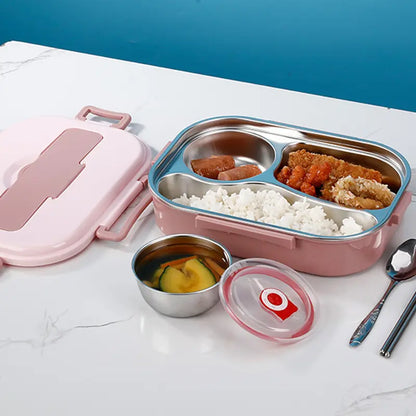 Insulated Stainless Steel Lunch Box with Snap-Lock Gasket and Removable Tray Avento Goods