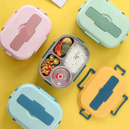 Insulated Stainless Steel Lunch Box with Snap-Lock Gasket and Removable Tray Avento Goods