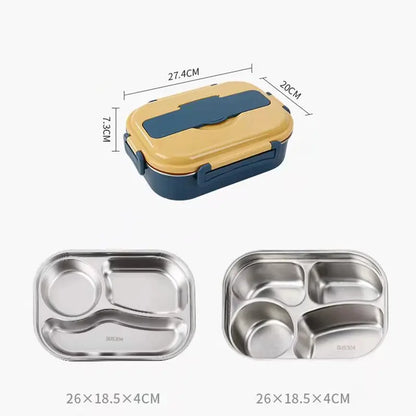 Insulated Stainless Steel Lunch Box with Snap-Lock Gasket and Removable Tray Avento Goods