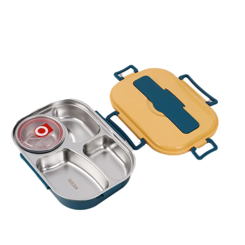 Insulated Stainless Steel Lunch Box with Snap-Lock Gasket and Removable Tray Avento Goods