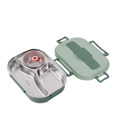 Insulated Stainless Steel Lunch Box with Snap-Lock Gasket and Removable Tray Avento Goods
