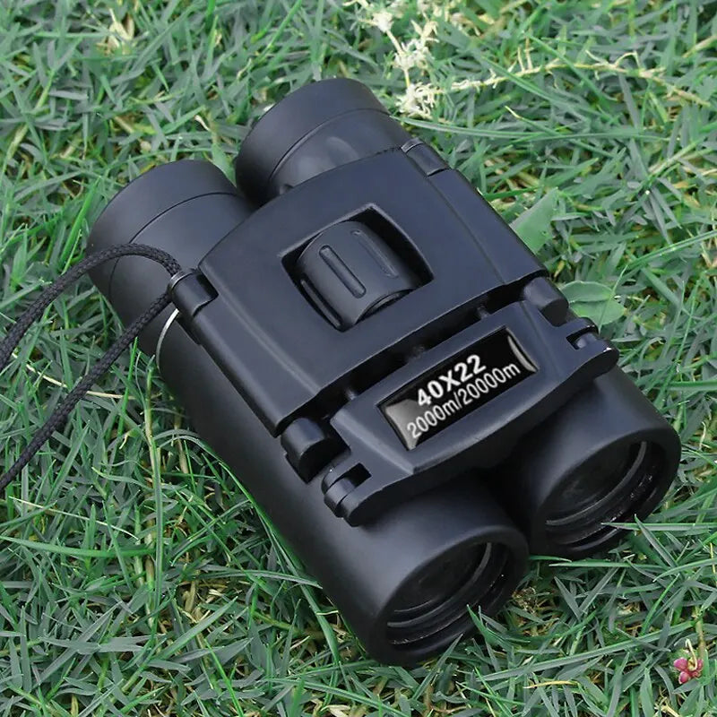 40x Binoculars with 2000m Viewing Range and Foldable Compact Design, Neck Strap Included