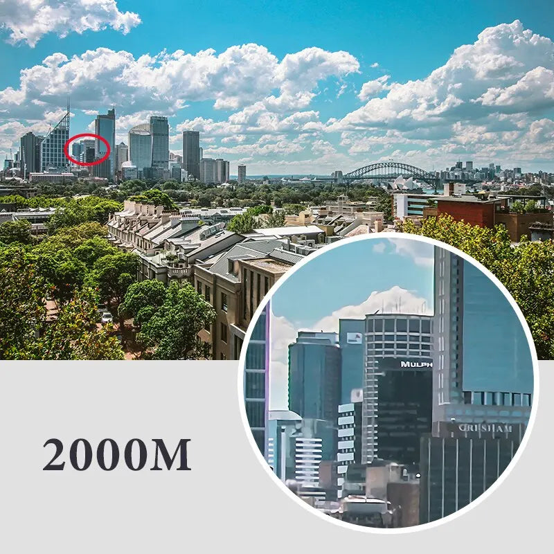 40x Binoculars with 2000m Viewing Range and Foldable Compact Design, Neck Strap Included