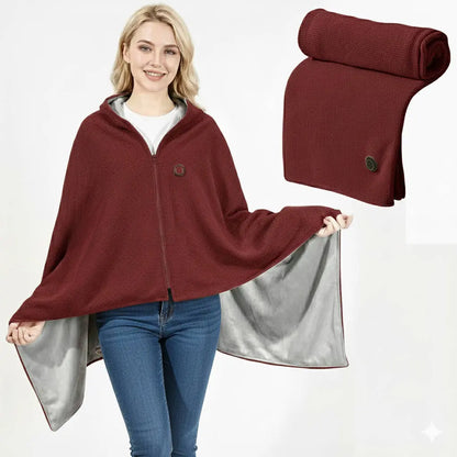 Heated Shawl with 8-Zone Carbon Fiber Heating and 3-Level Heat Control, USB Type C Powered Avento Goods