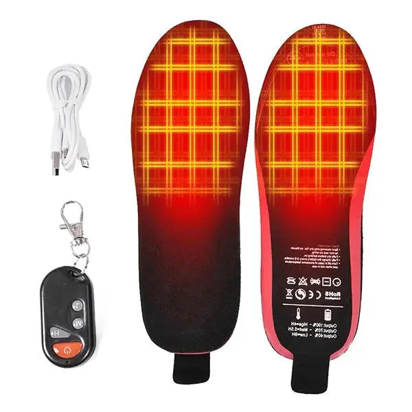 Rechargeable Heated Insoles with Remote and 3 Temperature Settings, Thin Breathable Fit Avento Goods